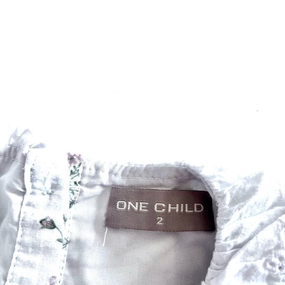 One Child Girls floral lace collar bubble romper size 2 - Picture 5 of 6